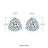 Deluxe triangle S925 silver plated platinum Moissanite diamond pendant earring set 2